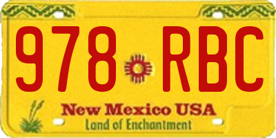 NM license plate 978RBC