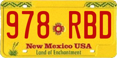 NM license plate 978RBD