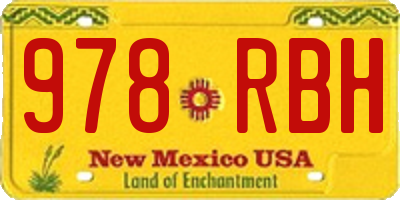 NM license plate 978RBH