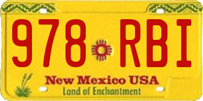 NM license plate 978RBI