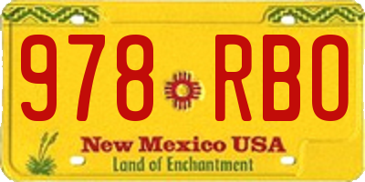 NM license plate 978RBO