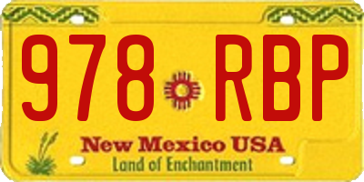 NM license plate 978RBP