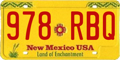 NM license plate 978RBQ