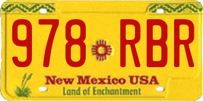NM license plate 978RBR