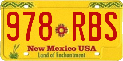 NM license plate 978RBS