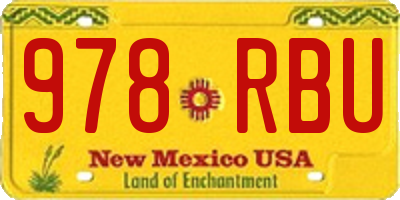 NM license plate 978RBU