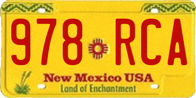 NM license plate 978RCA