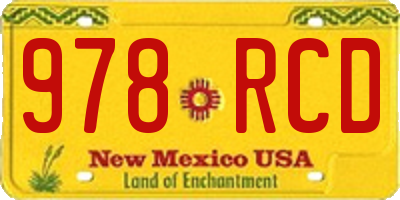 NM license plate 978RCD