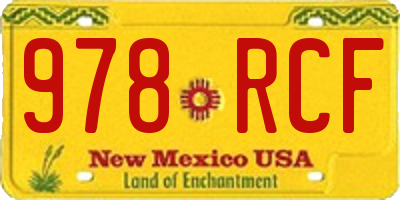 NM license plate 978RCF