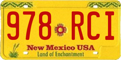 NM license plate 978RCI
