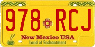 NM license plate 978RCJ