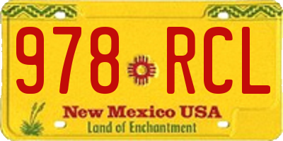 NM license plate 978RCL