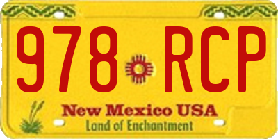 NM license plate 978RCP