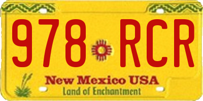 NM license plate 978RCR