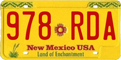 NM license plate 978RDA