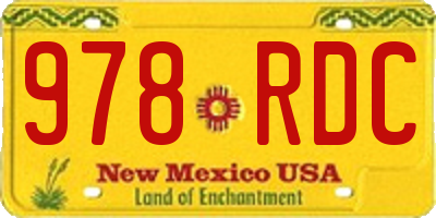 NM license plate 978RDC