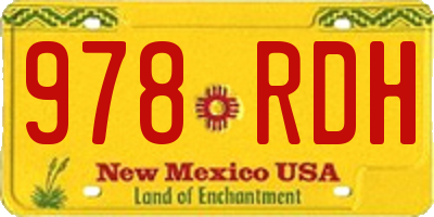 NM license plate 978RDH