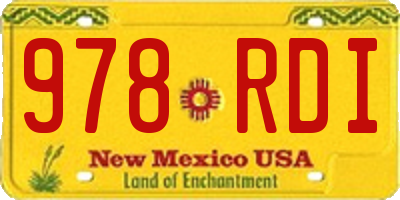 NM license plate 978RDI