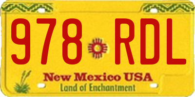 NM license plate 978RDL