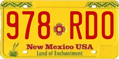 NM license plate 978RDO