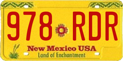 NM license plate 978RDR