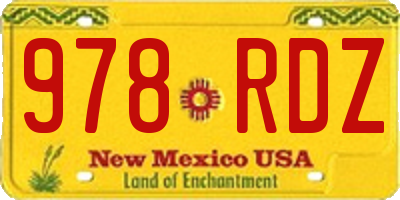 NM license plate 978RDZ