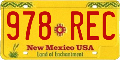 NM license plate 978REC