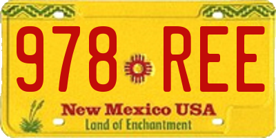 NM license plate 978REE