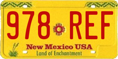 NM license plate 978REF