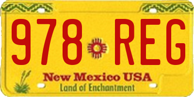 NM license plate 978REG
