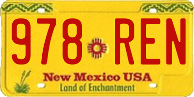 NM license plate 978REN