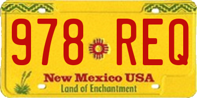 NM license plate 978REQ
