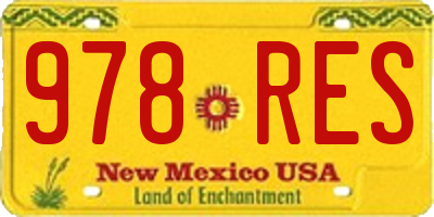 NM license plate 978RES