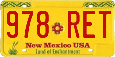 NM license plate 978RET
