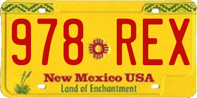 NM license plate 978REX