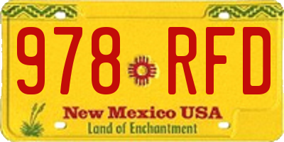 NM license plate 978RFD