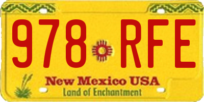 NM license plate 978RFE