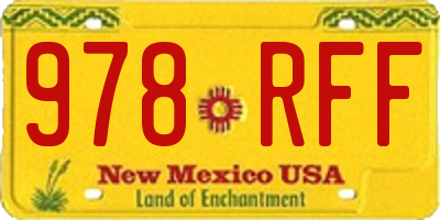 NM license plate 978RFF