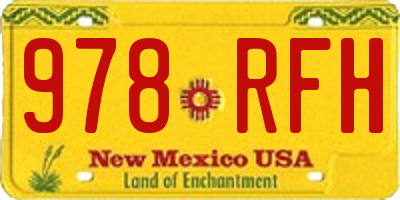 NM license plate 978RFH