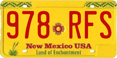 NM license plate 978RFS