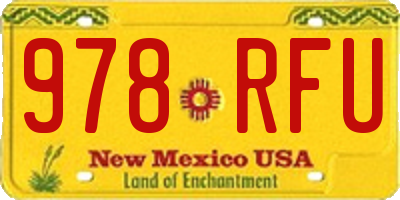 NM license plate 978RFU