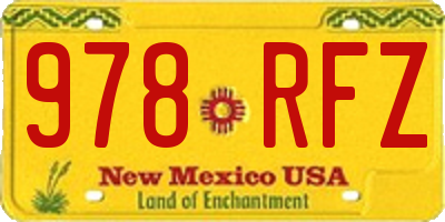 NM license plate 978RFZ