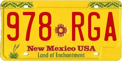 NM license plate 978RGA
