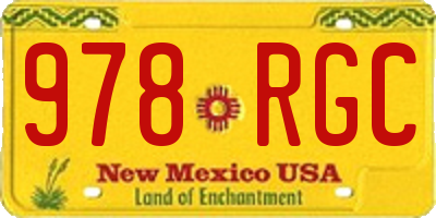 NM license plate 978RGC