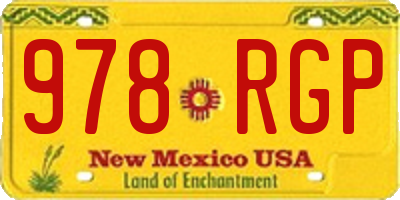 NM license plate 978RGP