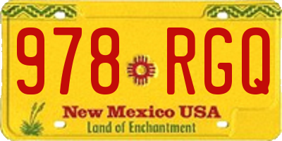 NM license plate 978RGQ