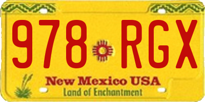 NM license plate 978RGX