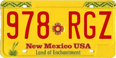 NM license plate 978RGZ
