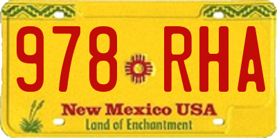 NM license plate 978RHA