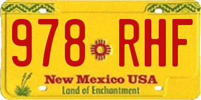 NM license plate 978RHF